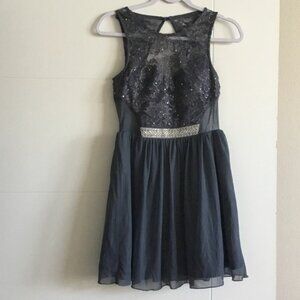 BCX Black and Silver Prom Dress